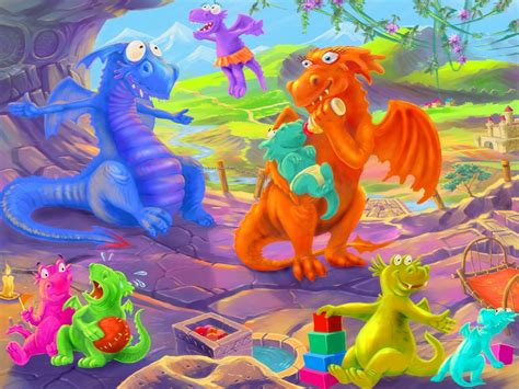 Dragon Family jigsaw puzzle in Kids Puzzles puzzles on TheJigsawPuzzles.com