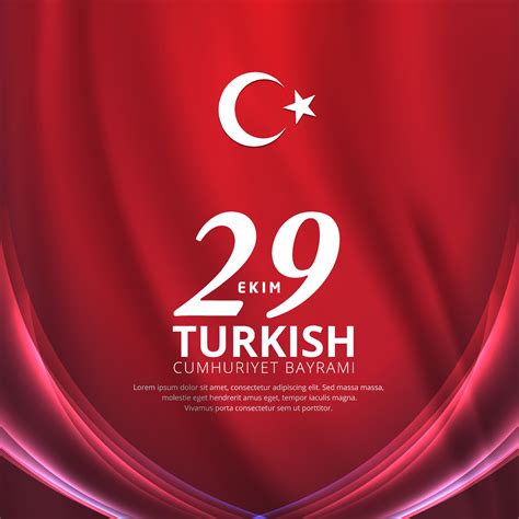 Simple turkey republic day background template design vector 11139689 ...