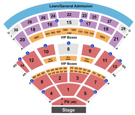 Seating Chart Saratoga Performing Arts Center - Center Seating Chart