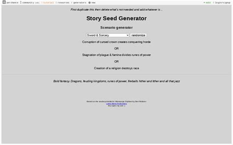 Story Seed Generator