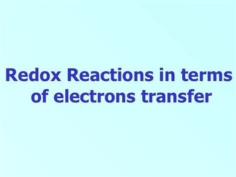 Redox electron transfer