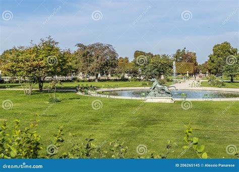 The Tuileries Gardens with Its Beautiful Fountains Editorial Image ...