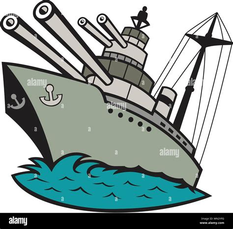 World War Two Battleship Cartoon Stock Vector Image & Art - Alamy