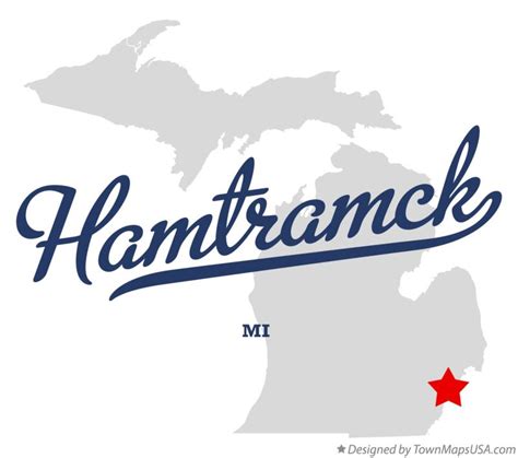 Map of Hamtramck, MI, Michigan