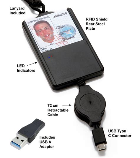 Stanley Global SGT119XM CAC PIV Smart Card Reader & ID Holder with ...