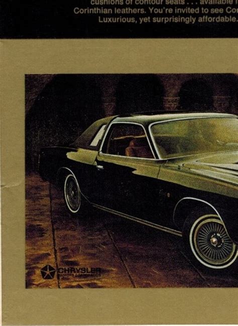 CHRYSLER CORDOBA 1974 Retro Ads Old Car Ads - Etsy