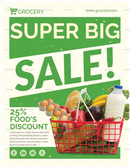 Grocery Sale Flyer Design Template in PSD, Word, Publisher, Illustrator, InDesign