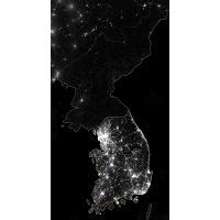 Satellite map of North Korea at night | North Korea | Asia | Mapsland | Maps of the World