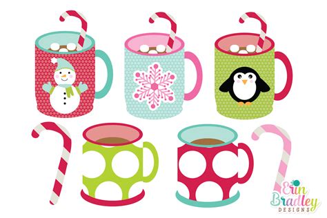 Christmas Mugs Clipart Graphic by Erin Bradley Designs · Creative Fabrica