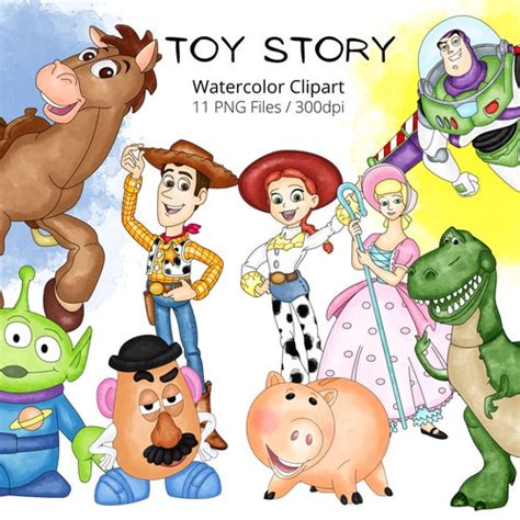 Toy Story Hand Drawn Watercolor Clipart Cute Cartoon Arnoticias Tv ...