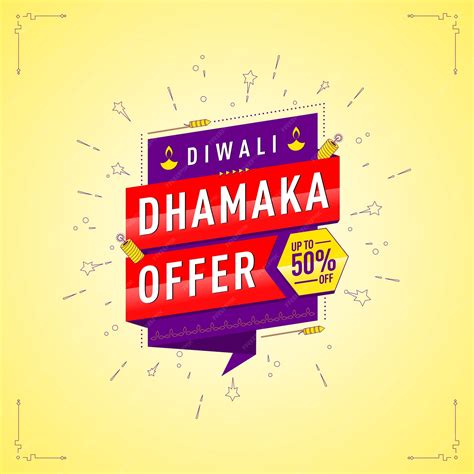 Premium Vector | Diwali Dhamaka sale offer with Diwali celebration graphics