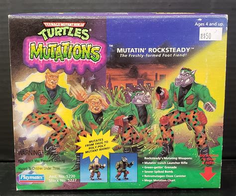 Vintage TMNT Ninja Turtles 1992 Mutations Mutatin Rocksteady Factory Sealed – Vintage Toy Mall