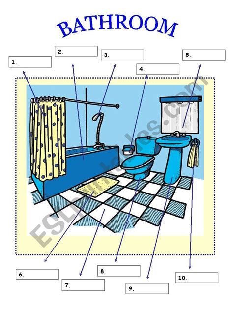 vocabulary about parts of a bathroom - ESL worksheet by ariun86