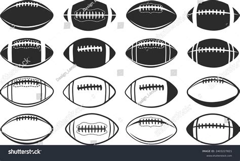 American Football Silhouette Rugby Ball Silhouette Stock Vector ...