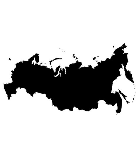 RUSSIA, Black Outline Map. Digital Art by Tom Hill - Pixels