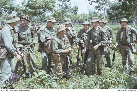 Long Tan, South Vietnam. 18 August 1969. Group portrait of original soldiers of D Company, 6th ...