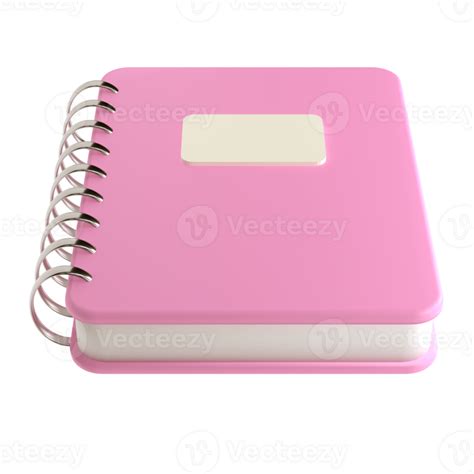 3d pink cute empty office notepad for school stationery isolated ...