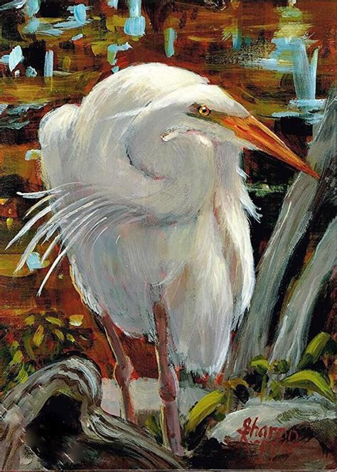 Great White Heron | Birds painting, Artwork painting, Bird art