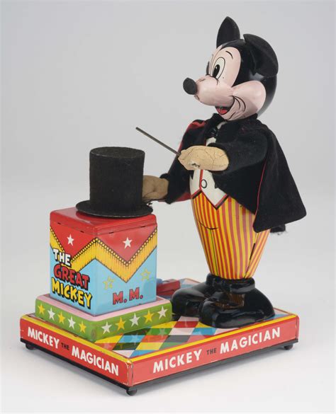 Lot Detail - LINEMAR WALT DISNEY BATTERY OPERATED MICKEY THE MAGICIAN TOY.