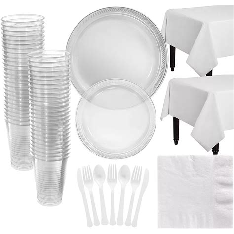 CLEAR Plastic Tableware Kit for 50 Guests | Party City