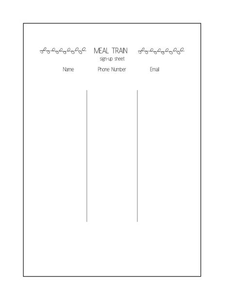 Meal Train, Meal Train Printable, Printable Meal Train, Meal Train Sign Up - Etsy