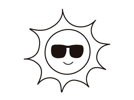 Free Vectors | Cute line drawing sun (sunglasses)