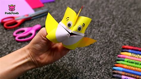 How to Make an Origami Baby Shark Puppet _ Animal Song With Origami ...