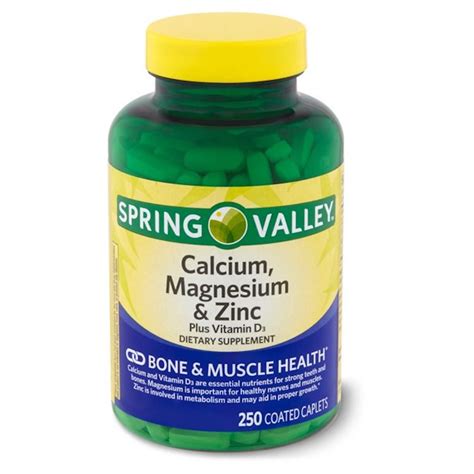 Buy Spring Valley - Calcium Magnesium and Zinc, Plus D3, 250 Coated ...