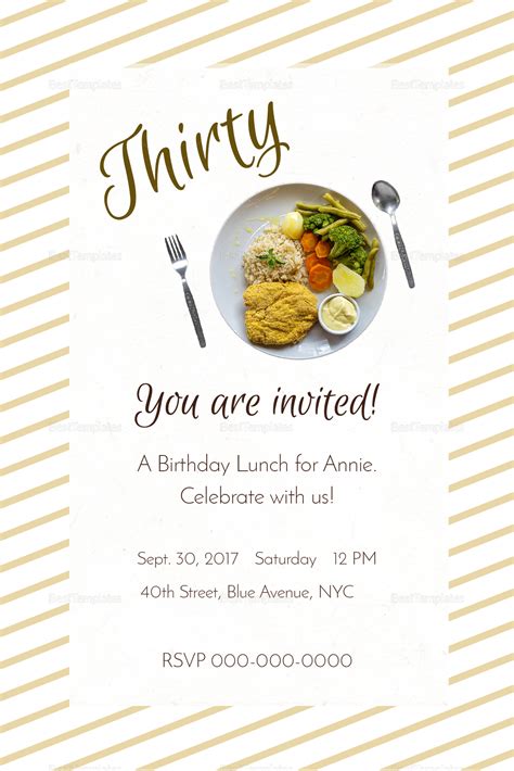 Birthday Lunch Invitation Design Template in PSD, Word, Publisher, Illustrator, InDesign