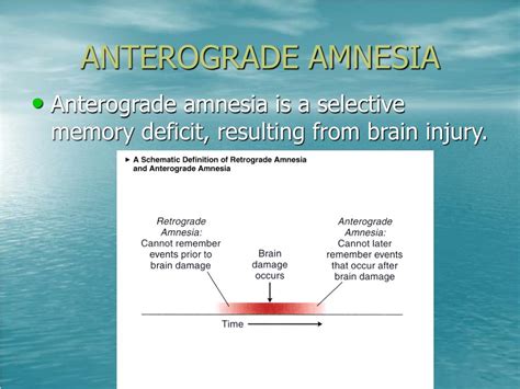 PPT - RETROGRADE AND ANTEROGRADE AMNESIA PowerPoint Presentation, free ...