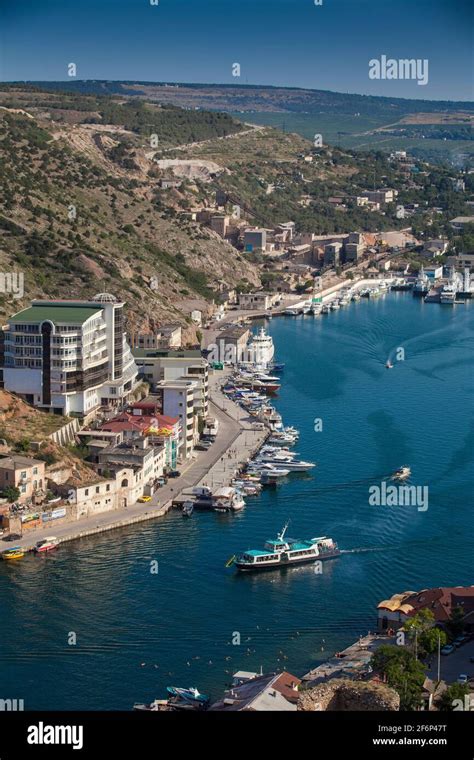 Ukraine, Crimea, Balaklava, View of Balaklava Bay Stock Photo - Alamy