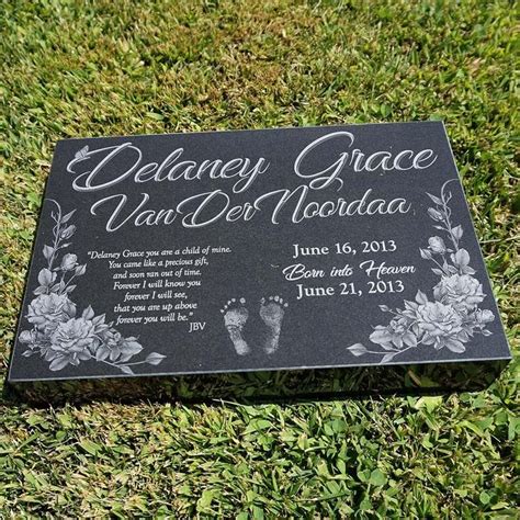 Child's Memorial Granite Memorial Marker Custom Infant | Etsy Flat ...