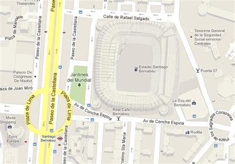 Santiago Bernabeu Stadium Map