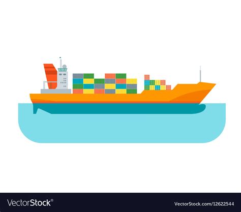 Cartoon cargo ship Royalty Free Vector Image - VectorStock