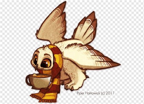 Harry Potter Hedwig Drawing Owl, Harry Potter, chibi, fauna, cartoon png | PNGWing