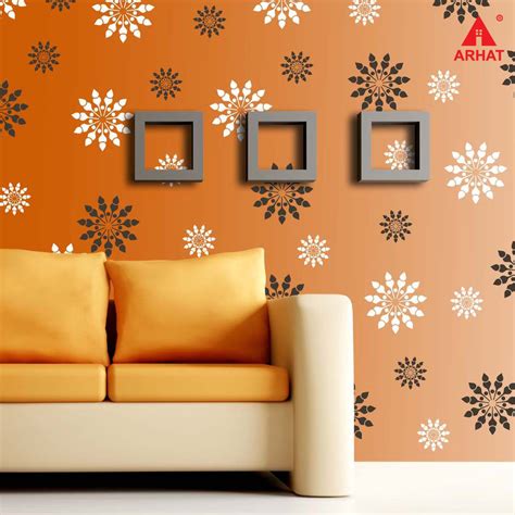 Arhat Stencils ASR-E10 Glossy PVC Damask Wall Stencils: Buy Online at ...