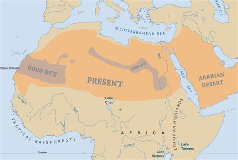 Sahara: 6000 BCE vs the present - Vivid Maps