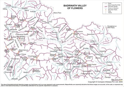 Badrinath Valley of Flowers Trekking Route Map | Route map, Valley of flowers, Map