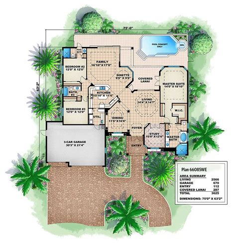 Tuscan Style 3-Bed Home Plan - 66085WE | Architectural Designs - House ...