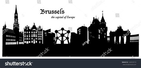 Brussels Skyline Stock Vector Illustration 124310713 : Shutterstock