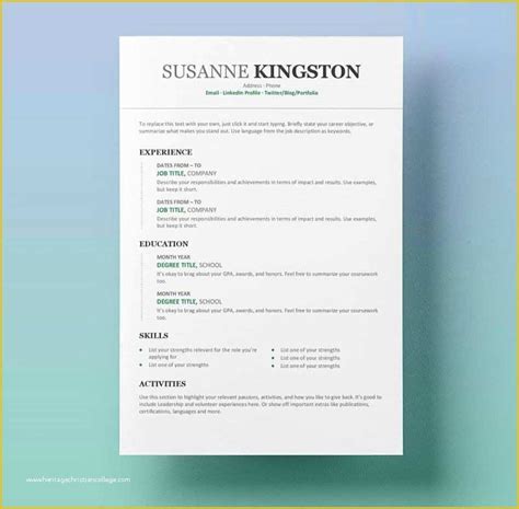 Free Online Resume Templates Download Of Free Resume Templates for Word 15 Cv Resume formats to ...