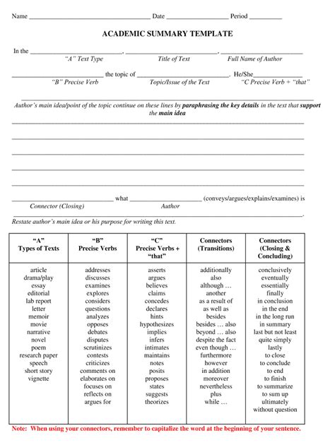 Academic summary template: Fill out & sign online | DocHub