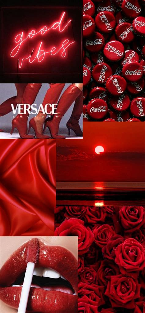 the collage shows red lipstick and candy