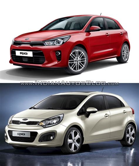 2017 Kia Rio vs. 2012 Kia Rio front three quarters