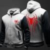 Winter Spider Man Sweater Zip Up Black Fleece Hoodie For Men Boy | WISHINY