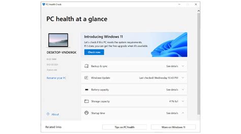 Download PC Health Check app to install Windows 11