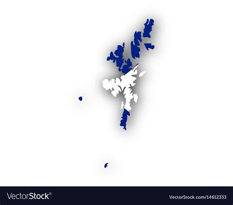 Map and flag shetland islands Royalty Free Vector Image