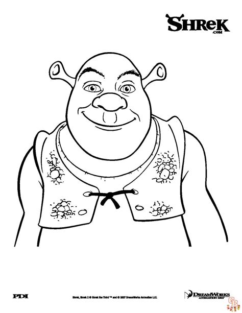 Shrek målarbok: gratis utskrivbara ark för barn | GBcoloring