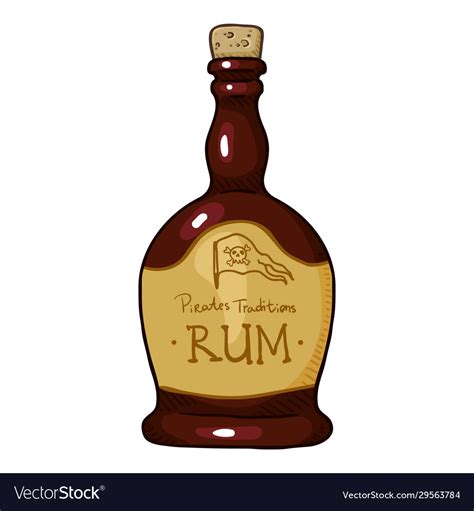 Cartoon - bottle rum Royalty Free Vector Image