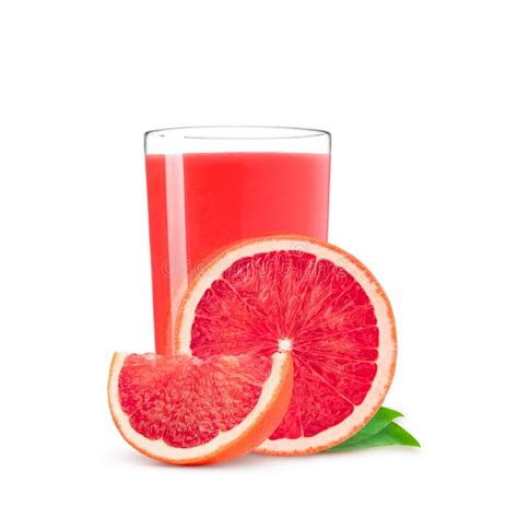 Glass of Pink Grapefruit Juice on White Stock Photo - Image of object ...